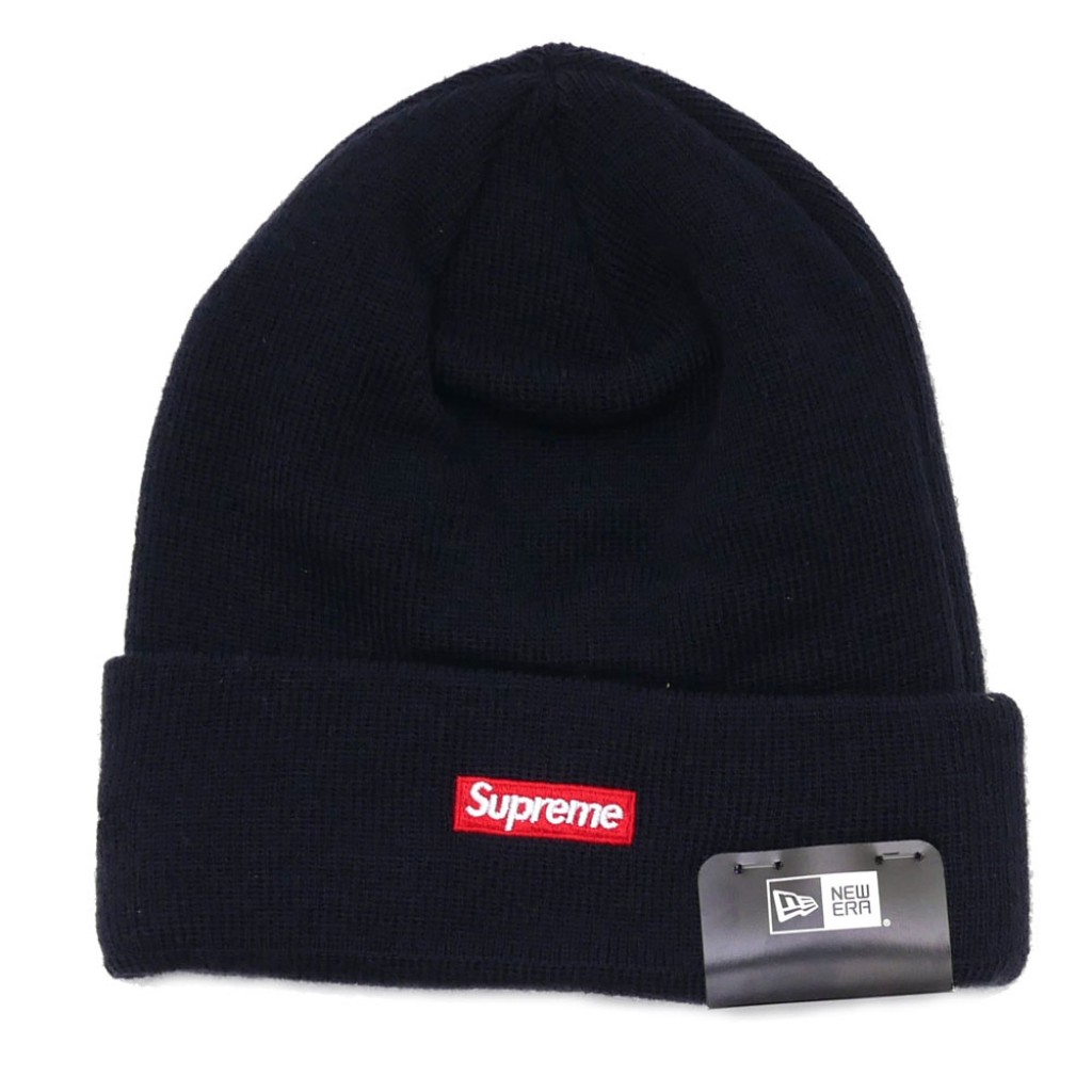 Supreme New Era Script Beanie (FW18) Navy by Youbetterfly